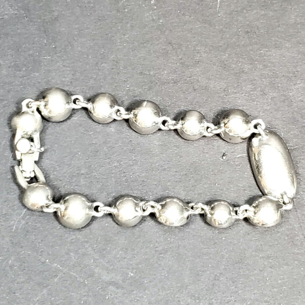 Givenchy Clear Rhinestone Silver Tone Bracelet 3.5" Signed Vtg - Picture 5 of 7